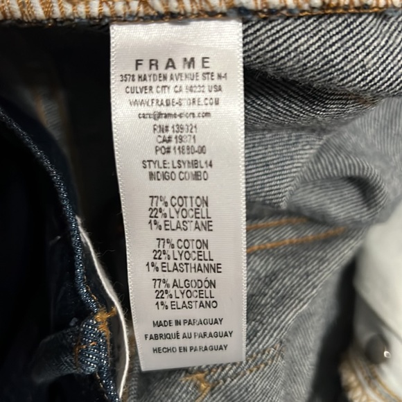 NWT Frame LeSylvie High Rise Straight Fit Button Fly Jeans Size 26 - Picture 8 of 14